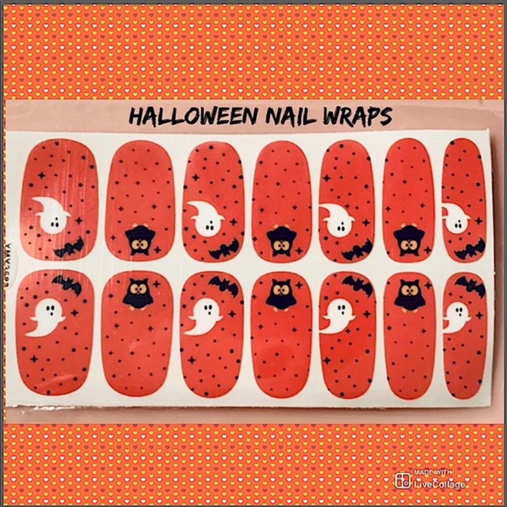 💌BO/GO$4 Halloween Nail Wrap Stickers ghost owl - Picture 1 of 1